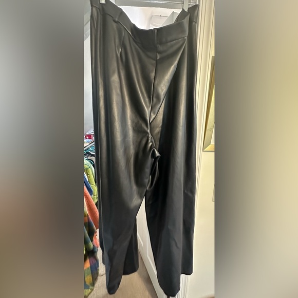 NastyGal Plus Size Faux Leather Wide Leg Pants - Picture 4 of 4